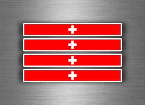 4x Aufkleber Aufkleber Auto Streifen Schweiz Rennflagge Fahrrad Motorrad Tuning Schweiz - Bild 1 von 1