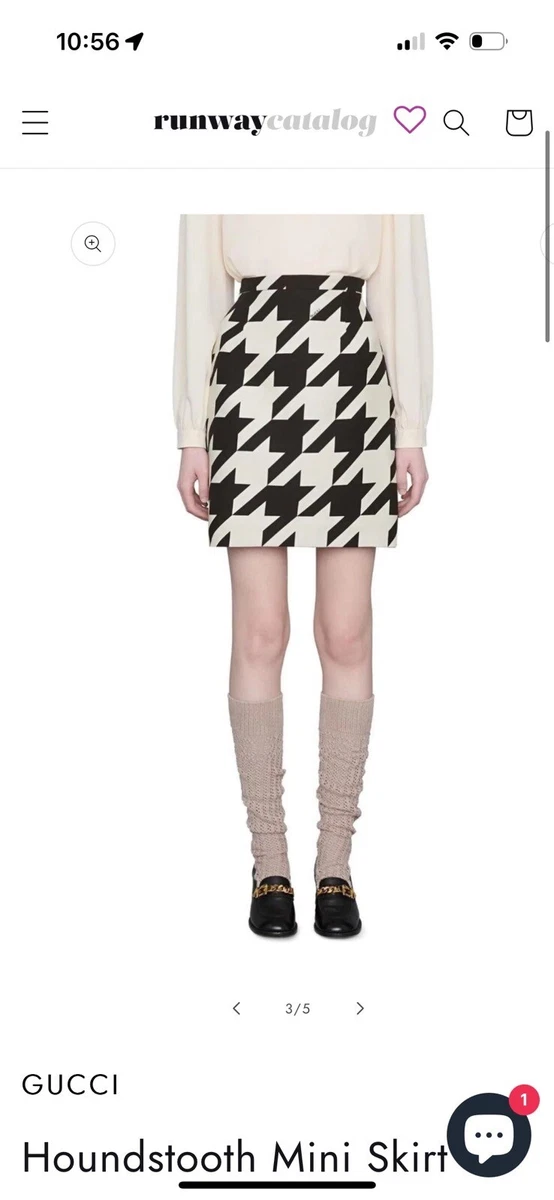 gucci houndstooth skirt