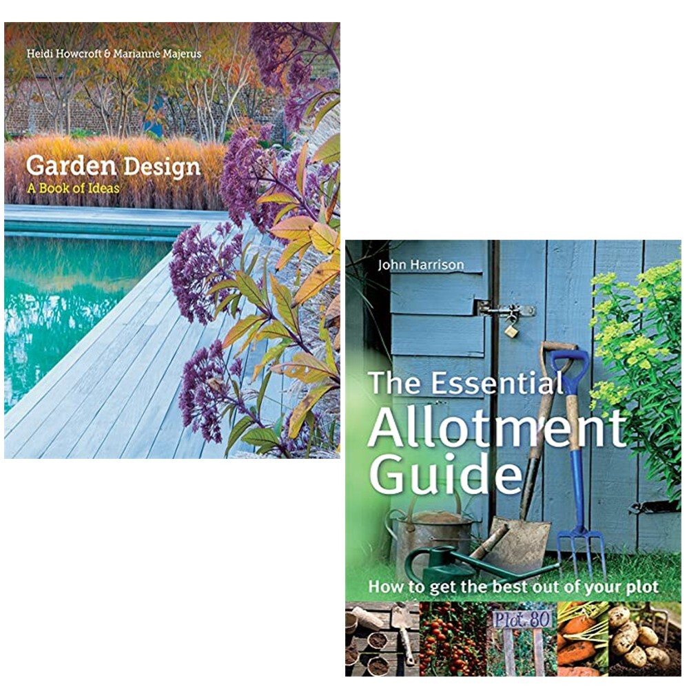 Garden Design Heidi Howcroft,Essential Allotment Guide John Harrison 2 Books Set