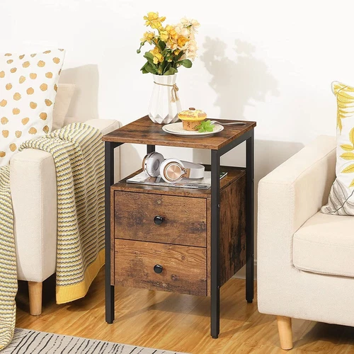 HOOBRO Bedside Table Side Table End Table Nightstand with 2 Drawers Bedroom - Picture 10 of 18
