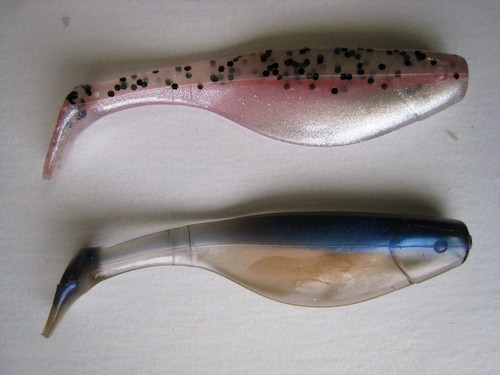 40 Pack - 4" Paddle Tail SHAD - PEARL - Paddle Tail Swim Bait - USA