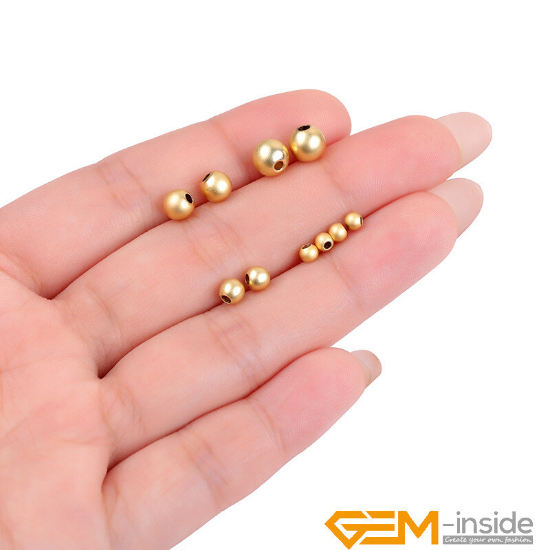 20-100 Pz/lotto 14K 18K Placcato Oro Platino Distanziatore Allentato Rotondo Perline Di Rame Perline Per Gioielli Fai Da Te Collana Perline Forniture-Oro Rosa,4mm X50pcs - Foto 11