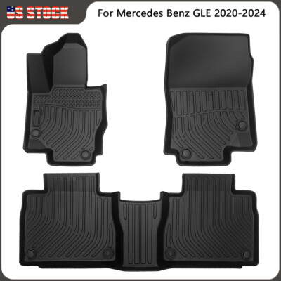 For 2020-24 Mercedes Benz GLE Car Floor Liner Carpet TPE Rubber Waterproof Mats