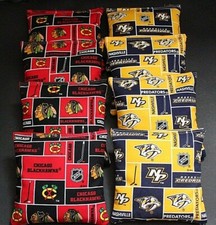 CHICAGO BLACKHAWKS  NASHVILLE PREDATORS CORNHOLE BEAN BAGS 8 ACA REGULATION
