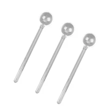 3PCS Long Handle Glass Tea Spoons Tableware Coffee Stirring Spoons Flatware