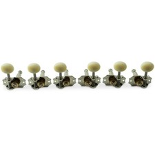 Kluson 3 3 Prestige Vertical Mount Open Bronze Gear Tuners Nickel/White KP-3V-NP