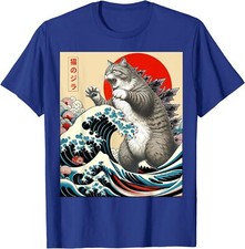 Catzilla Cat Japanese Comic Art Funny Cat Gifts Unisex T-Shirt