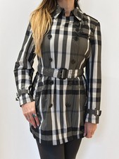Mint Rare Burberry Brit Iconic Trench Rain Coat Belt Heritage Size Uk 8 - Uk 12