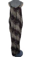 Jumpsuit Baggy Snake Animal Print Strappy Elastic Cuffs Crafted Summer UK12 BNWT