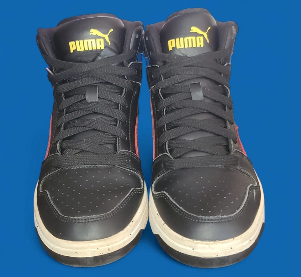 Zapatos de baloncesto Puma Rebound Layup 381413-01 negros rojos azules juveniles talla 6,5 Foto 2 de 4