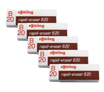 5 x rotring Radierer rapid-eraser B20 Radiergummi Radierer Eraser