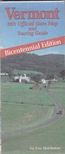 1991 Official State Issue  Road Map Of Vermont