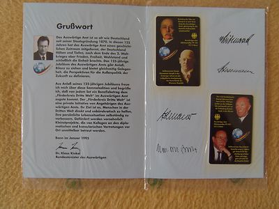 Limitierte Telefonkartenedition 125 Jahre Auswärtige Amt