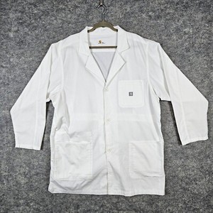 Carhartt White Lab Coat/Scrub Top VN97 Size 3X Button Closure With Front Pockets