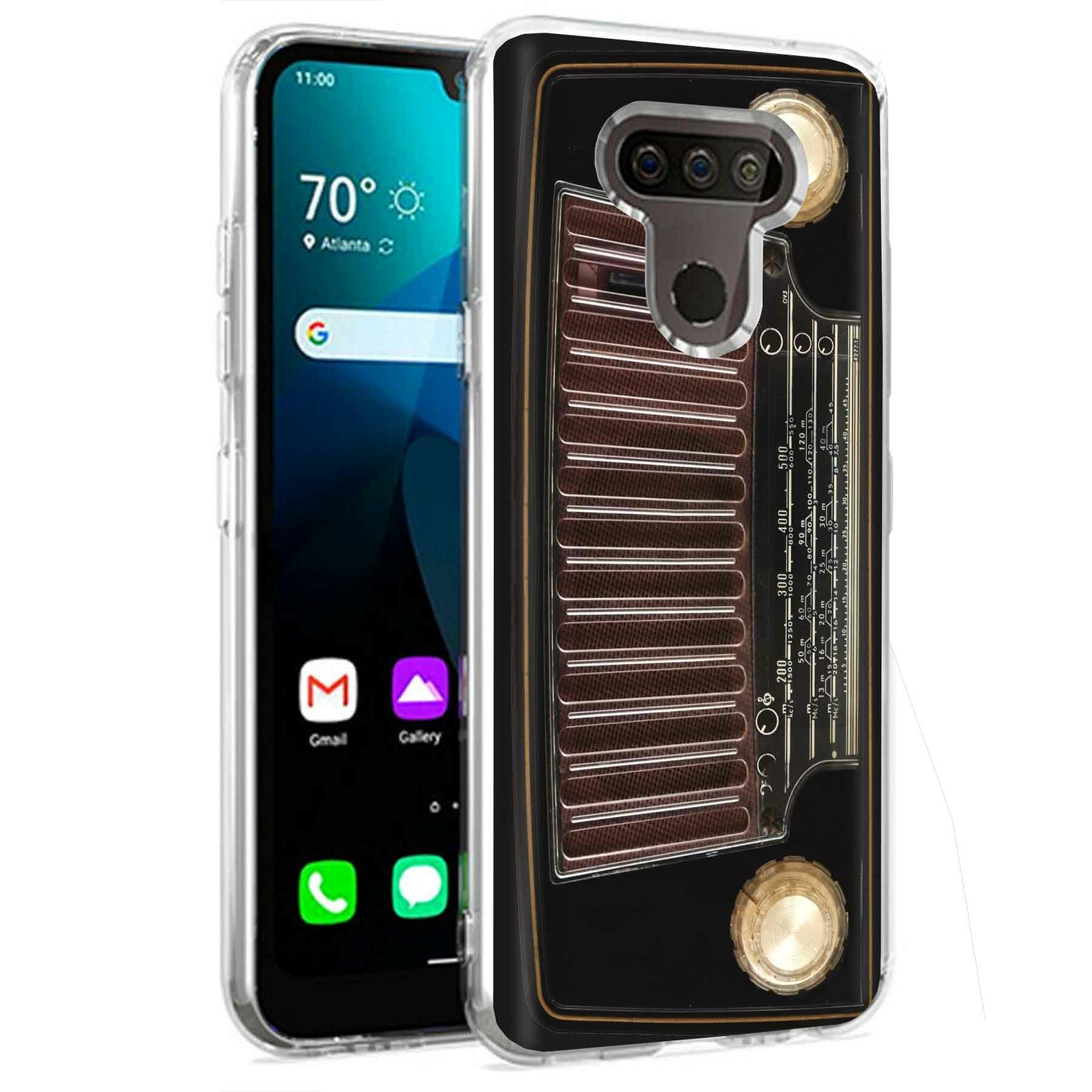 Phone Case for LG Harmony 4,Xpression Plus 3,K40S, Vintage Radio 1 Print
