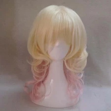 Fashion For Cosplay DIABOLIK LOVERS Yui Komori blonde&pink Curly Wig