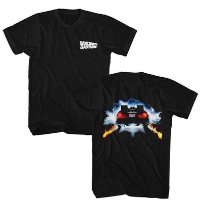 Back To The Future - Delorian Back - American Classics - Solid Black Adult Short