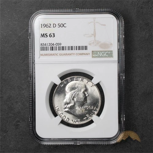 1962-D Franklin Silver Half Dollar 50c - NGC MS63 - Denver
