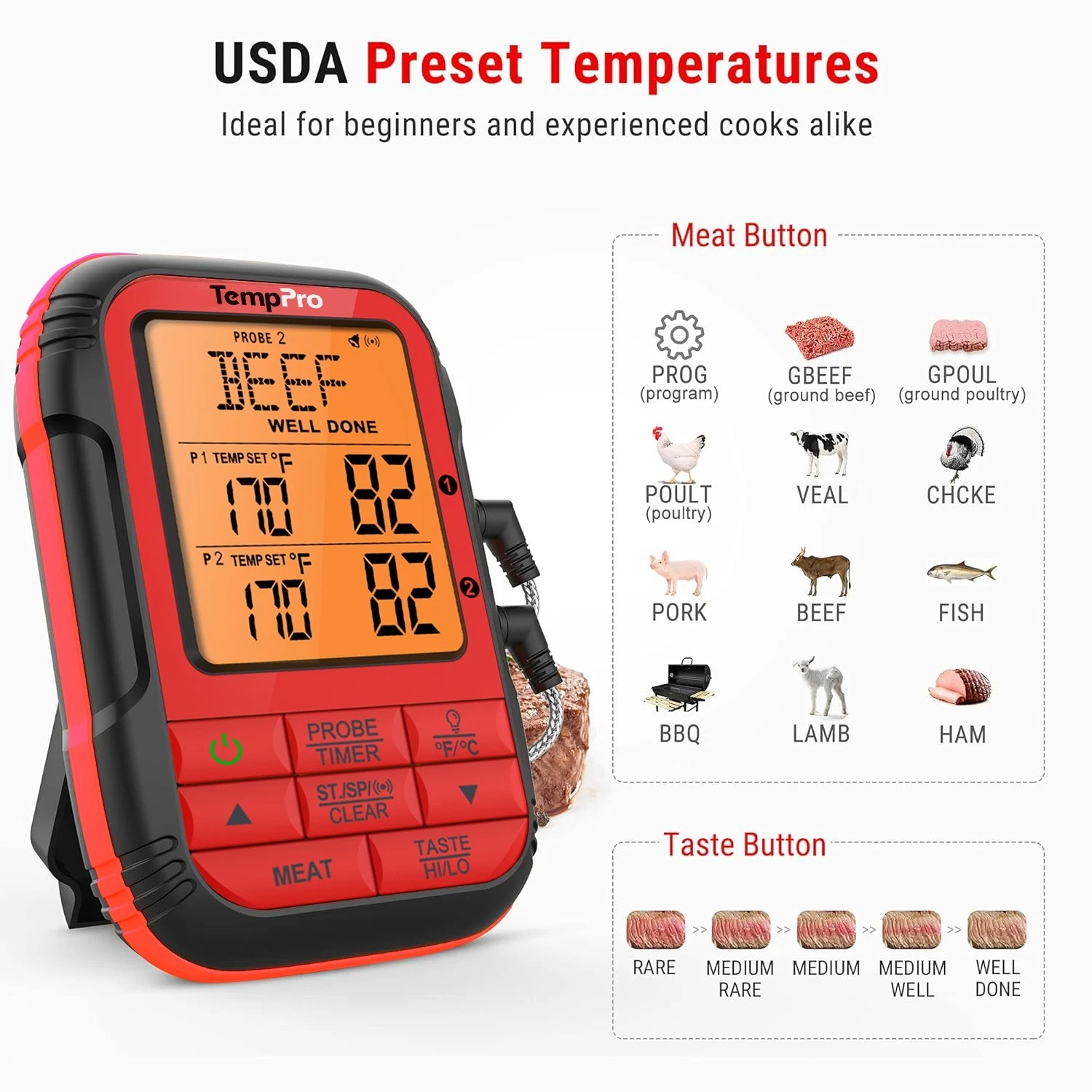 TempPro TP828B Meat Thermometer - Thumbnail 4