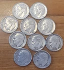 [10 Coin Lot] 90% Silver Roosevelt Dimes 1946 to 1964 - D