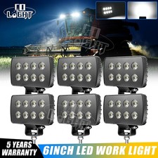 6x 6" 8LED Work Light Pods Flood Tractor Lights Truck Offroad Driving Excavator