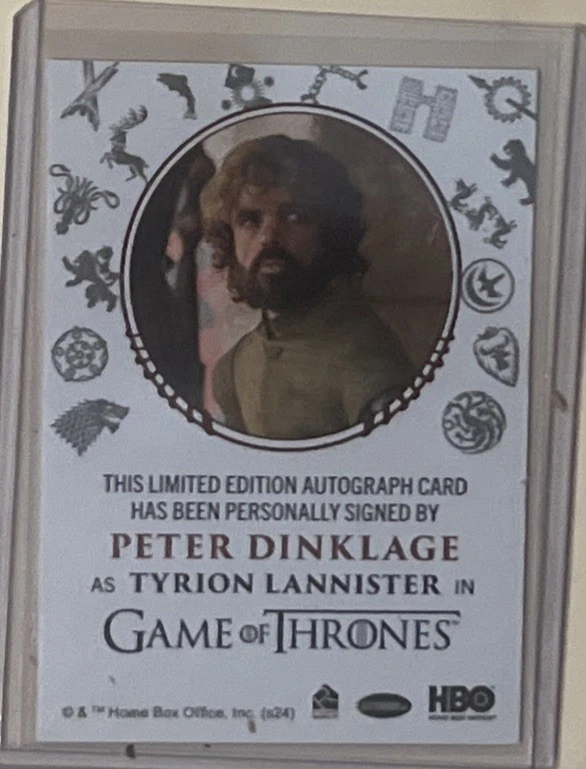 2024 Auto PETER DINKLAGE Game Thrones Legends Of The Realm Autograph Ex Limited - Image 2 of 2