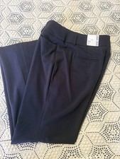Nine West Tummy Control Straight  Pants Sz 12 Navy Mid Rise Office
