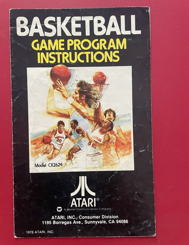 Atari Basketball Atari 2600 Instruction Manual Booklet English CX2624