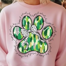 St Patricks Day Dog Paw Brushstroke Shamrock Clover Pet Lover