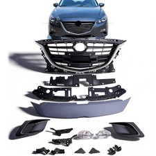 Fit 2014-2016 Mazda 3 Grille Trim Cover Panel Fog Lamp Covers Bumper Bracket Kit Fit 2014-2016 Mazda 3 Grille Trim Cover Panel Fog Lamp Covers Bumper Bracket Kit