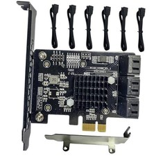 PCIE to SATA Adapter, ASM1166 6-Port Storage Expansion Card, PCIe 3.0 x1 for
