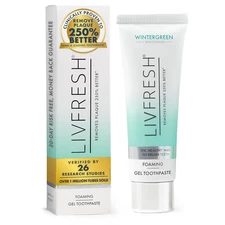 LIVFRESH Toothpaste Gel, Clinically Proven to Remove Plaque 250% Better, Improve