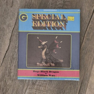 Vintage Grenadier Dragon Lords Huge Black Dragon #2534 Metal Figure Set Sealed
