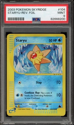 Pokemon Staryu Skyridge Reverse Holo #104 PSA 9 Mint