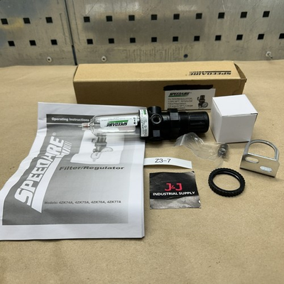 #ad SPEEDAIRE 1 4” NPT 150 Psi Air Pressure Filter Regulator 4ZK76A NIB Warranty $50.00