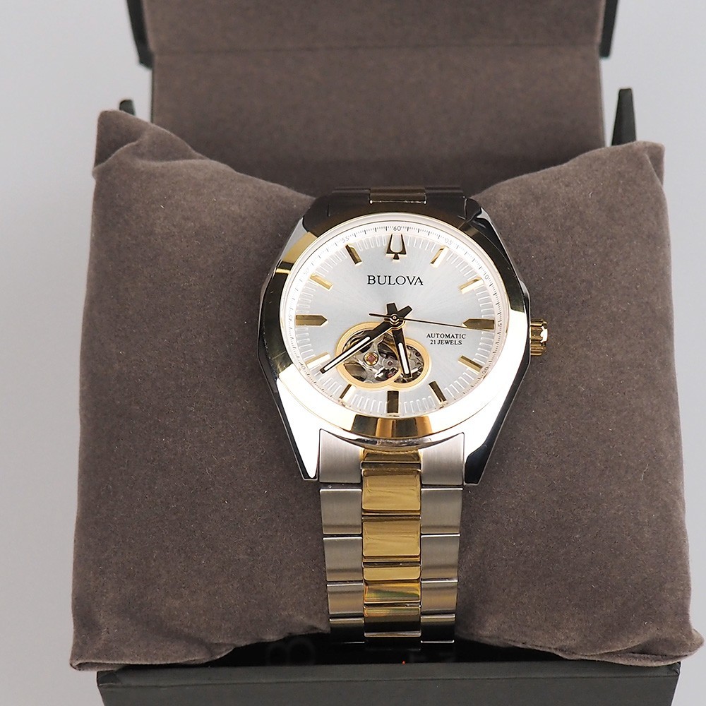 Bulova Surveyor 98A284 Classic Gold Silver Two-Tone Men's Automatic ...