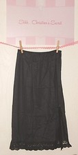 VASSARETTE VINTAGE Half Slip Black Underneath-it-all... Side Slit Sz L  VG 