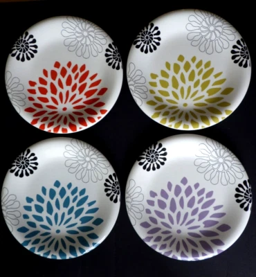 Juego de 4 platos de postre Pier 1 Imports Ironstone Mod patrón mamá 8" - Imagen 1 de 4