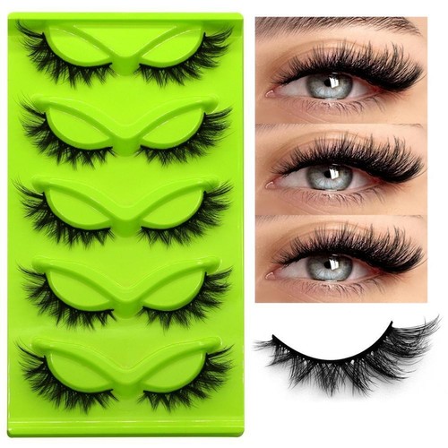 5 Pairs Cat Eye Lashes Faux Mink Eyelashes Winged End Elongated Eye New S2I7 - Foto 7 di 32