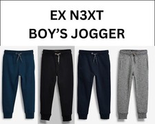 Ex N3xt Boys Joggers Slim & Skinny 3-16 Years Black Blue Navy Grey Cuffed Bottom