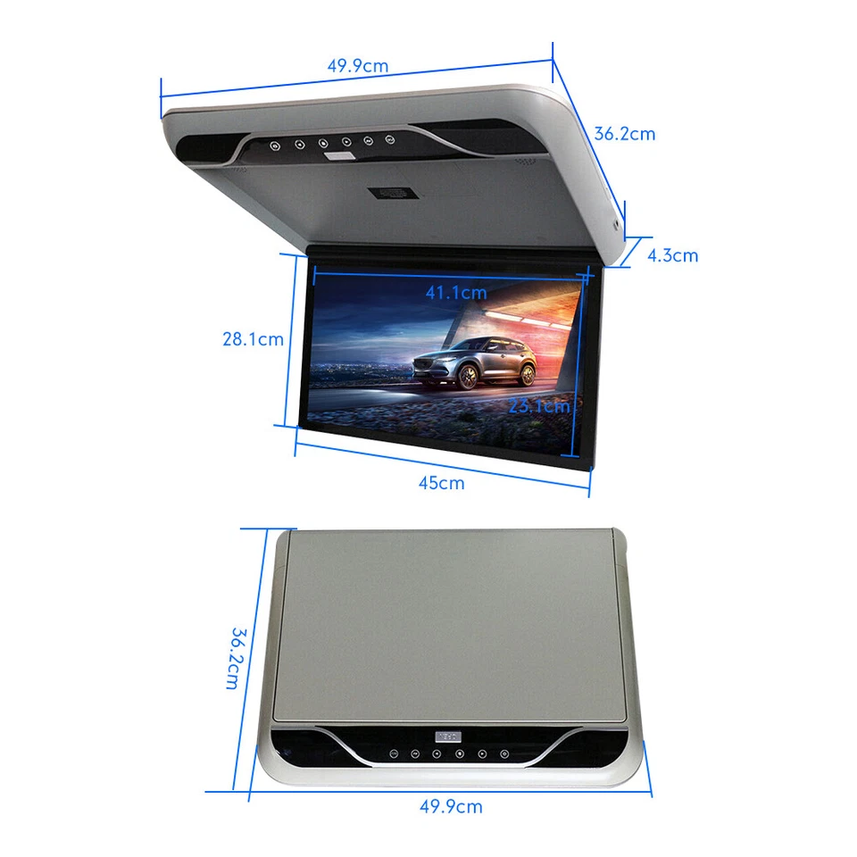 19.5inch Car Roof Monitor FHD 1080P Overhead Flip Down Car Ceiling Screen HDMI - Image 4 of 4