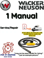 WACKER NEUSON IRFU CONCRETE INTERNAL VIBRATOR SERVICE REPAIR MANUAL PDF USB