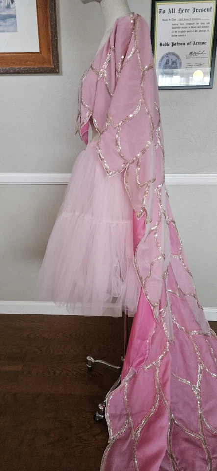 COSPLAY Disfraz Escalas Dragón Rosa Bata Cuentas a Mano Como En la Imagen  Foto 3 de 4