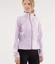 Lululemon Travel to Track Jacket Rose Quartz Jacquard Lavender Floral Size 4