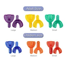 Dental Impression Trays Perforated Plastic Disposable (CHOOSE SIZE) 12Pcs