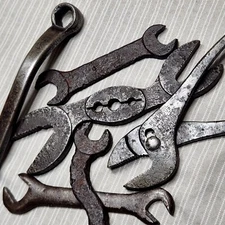 Antique Tool (Lot of 6) - Open End Wrench, Alligator Wrench, "Red Devil" Pliers