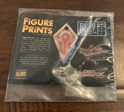 Rare Blizzcon 2008 Exclusive Figure Prints Horde Pendant Faction Necklace