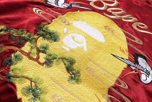 A Bathing Ape Japanese Crane Embroidery Souvenir Jacket 1k72-140-004 - Picture 9 of 9