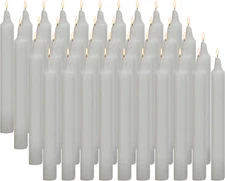 Raajsee Unscented Mini Taper Candles (White) | 4 Inches (H) Dinner Candle Sticks
