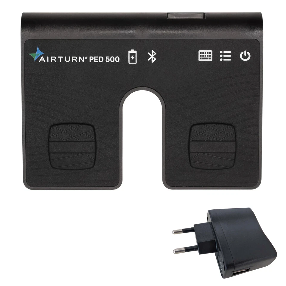 Airturn PED 500 Bluetooth-Fußschalter mit keepdrum USB-Netzteil